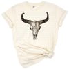 Hand drawn bull skull with western and boho floral accents