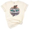 Retro daycare teacher shirt design with cheetah and leopard print accents.