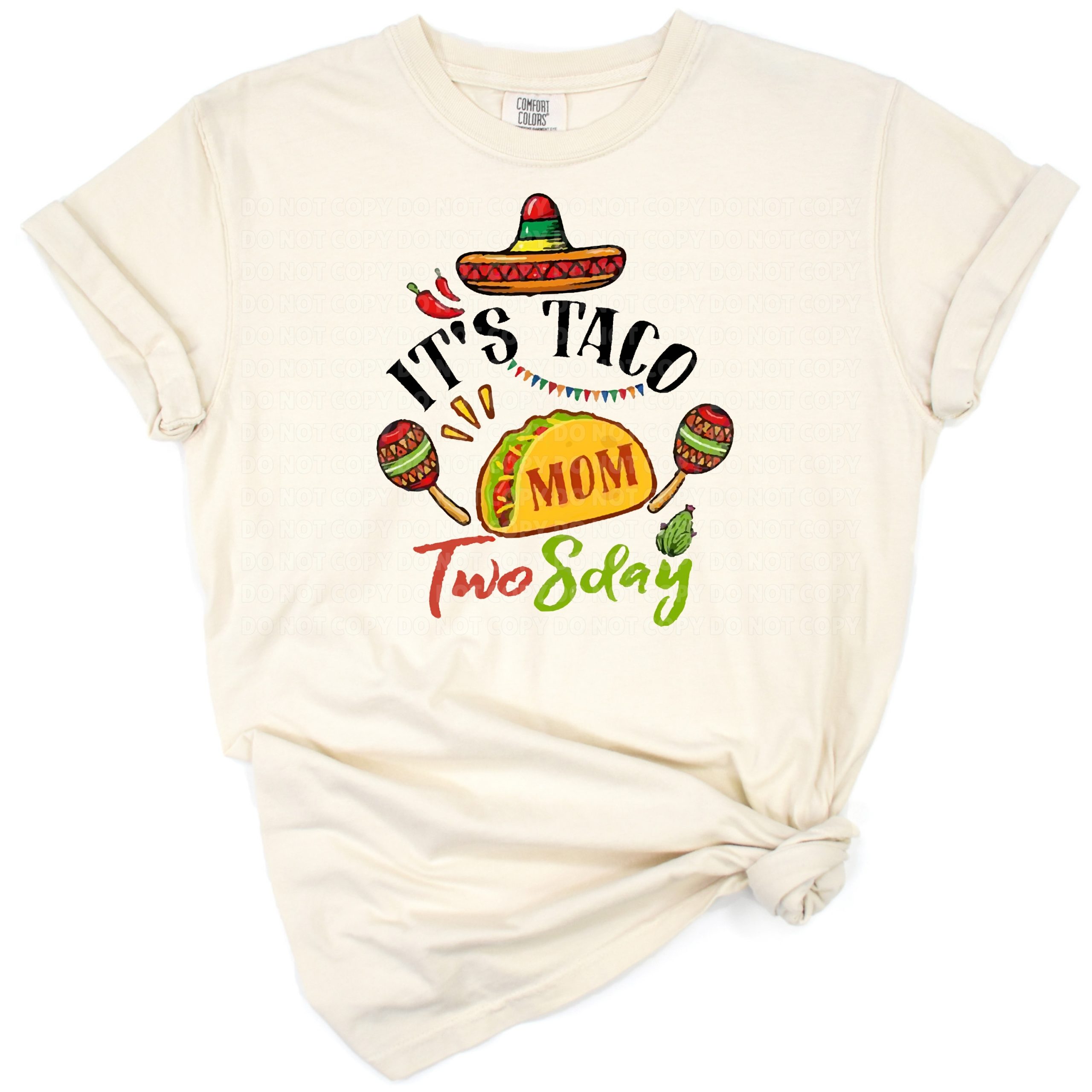 A festive illustration of tacos and colorful confetti perfect for a birthday celebration.