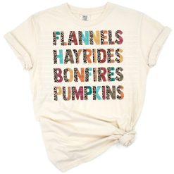 Pumpkins, flannels, hayrides, and bonfires with autumn-themed farmhouse style.