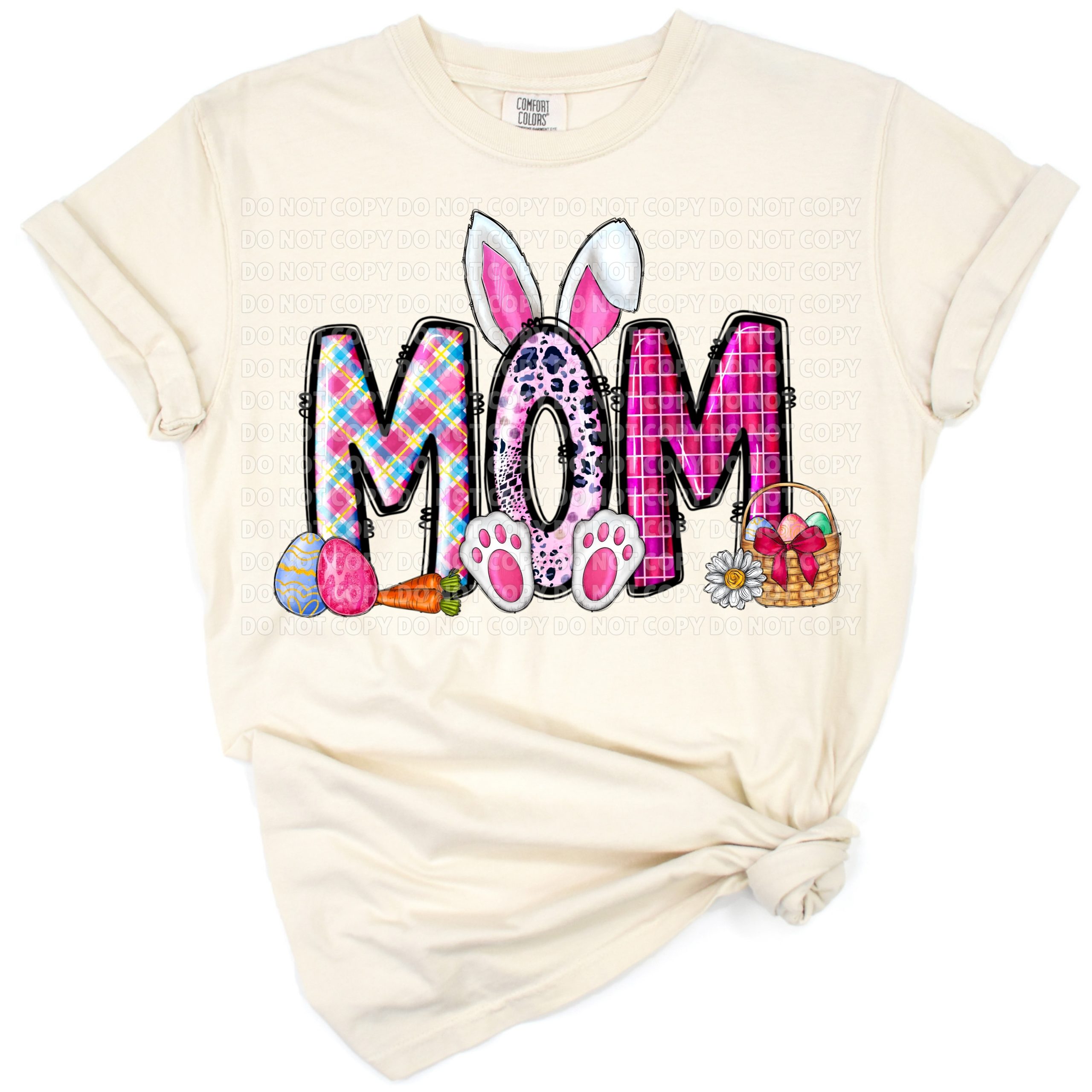 A cheerful western-style mom with boho floral accents celebrating Easter and Mother's Day.