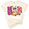 A playful bunny dressed in hip hop style celebrating Easter with bright, festive colors.