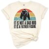 A retro-style funny cartoon illustration with 'It Is Not a Dad Bod, It Is a Father Figure' phrase.