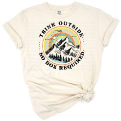 Colorful retro vintage style mountains with outdoor adventure theme.