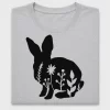 Floral Rabbit Silhouette DTF Transfer