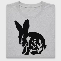 Floral Rabbit Silhouette DTF Transfer