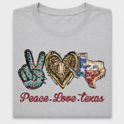 Peace Love Texas DTF Transfer