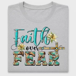 Faith Over Fear Cross DTF Transfer
