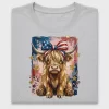 Patriotic Highland Cow DTF Transfer