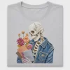 Skeleton Reading Flowers DTF Transfer
