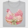 Floral Patchwork Chicken DTF Transfer
