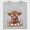 Retro Easter Highland Cow DTF Transfer