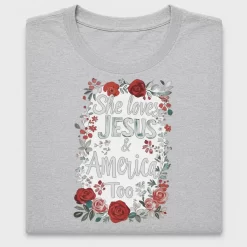She Loves Jesus America Floral DTF Transfer