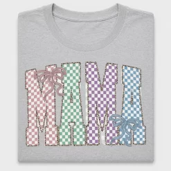 Mama Checkered Letter DTF Transfer