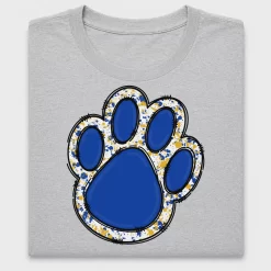 Blue Gold Paw Print DTF Transfer