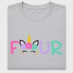 Four Unicorn Birthday DTF Transfer