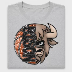 Glitter Bison Mascot DTF Transfer