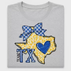 Blue Leopard Texas Heart DTF Transfer