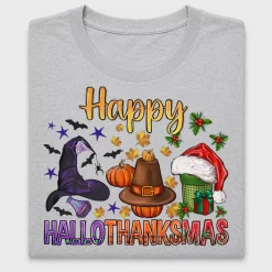 Happy Hallothanksmas DTF Transfer Design