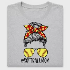 Softball Mom Messy Bun DTF Transfer