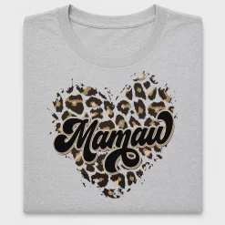 Retro Mamaw Leopard Heart DTF Transfer