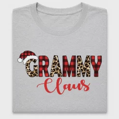 Grammy Claus Leopard Plaid DTF Transfer