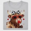 Coquette Valentine Highland Cow DTF Transfer