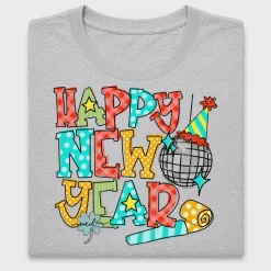 Happy New Year DTF Transfer Design