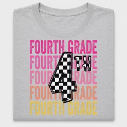 Fourth Grade Checkered Flag DTF Transfer