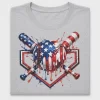 Patriotic Baseball Heart DTF Transfer