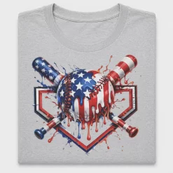 Patriotic Baseball Heart DTF Transfer