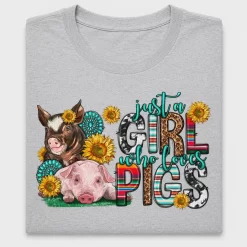 Just A Girl Who Loves Pigs DTF Transfer