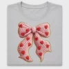 Faux Knit Heart Bow DTF Transfer