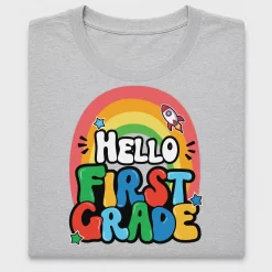 Hello First Grade Rainbow DTF Transfer