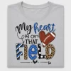 Football Mom Heart DTF Transfer