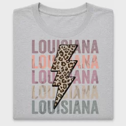 Louisiana Leopard Bolt DTF Transfer