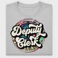 Deputy Clerk Leopard Glitter DTF Transfer