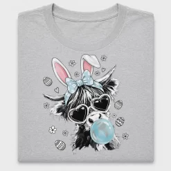 Easter Highland Cow Bunny DTF Transfer