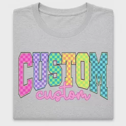 Retro Checkered Custom Name Back to School DTF Transfer