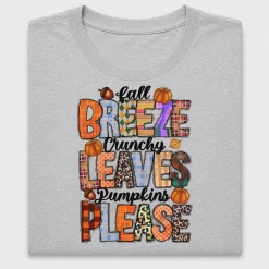 Fall Breeze Crunchy Leaves Pumpkins DTF Transfer