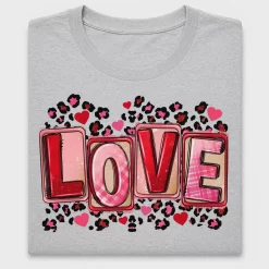 Love Leopard Print DTF Transfer for Valentine's Day Shirts