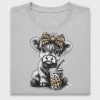 Leopard Bow Highland Cow DTF Transfer