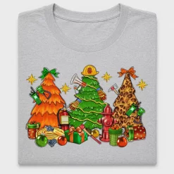 Retro Firefighter Christmas Tree DTF Transfer