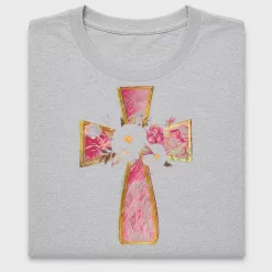 Watercolor Floral Cross DTF Transfer