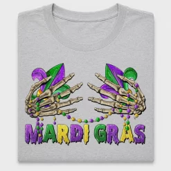 Mardi Gras Skeleton Hands DTF Transfer