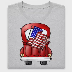 Patriotic Red Truck DTF Transfer