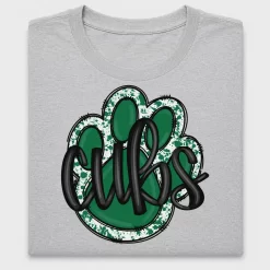 Green Paw Print Hand Drawn DTF Transfer