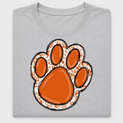 Hand-Drawn Orange Paw Print DTF Transfer