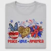 Peace Love America DTF Transfer