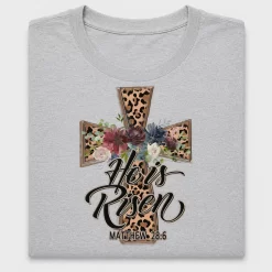 He Is Risen Leopard Cross DTF Transfer